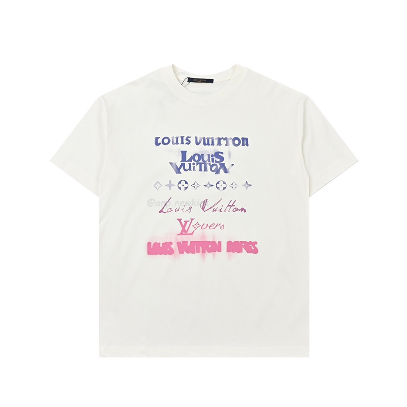 Louis Vuitton Top Logo Letter Short Sleeve T Shirt (2) - newkick.vip